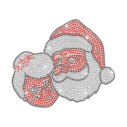 Loving Mr & Mrs Santa Claus Iron on Rhinestone Transfer