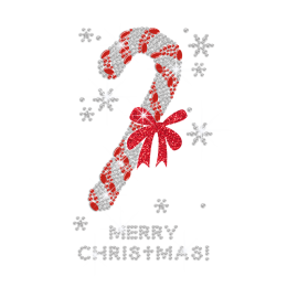 Merry Christmas Sugar Iron on Rhinestone Transfer