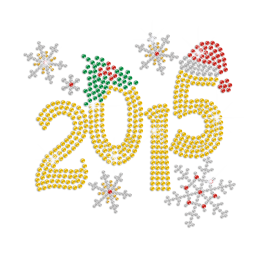 2015 Christmas Snowflakes Iron on Rhinestone Transfer
