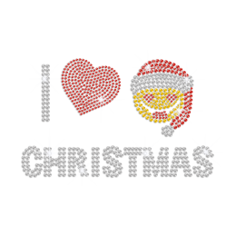 Shining I Love Christmas Hot-fix Rhinestone Transfer