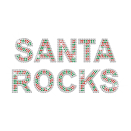 Hot Bling Santa Rocks Iron-on Rhinestone Transfer Motif