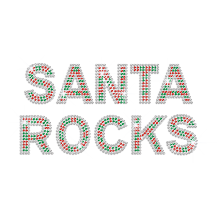 Hot Bling Santa Rocks Iron-on Rhinestone Transfer Motif