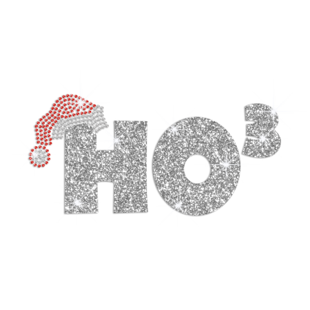 Bling Christmas Ho Ho Ho Iron-on Rhinestone Transfer