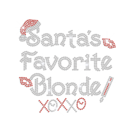 Santa\'s Favorite Blonde Iron-on Rhinestone Transfer