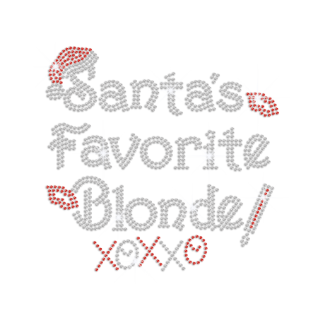 Santa's Favorite Blonde Iron-on Rhinestone Transfer