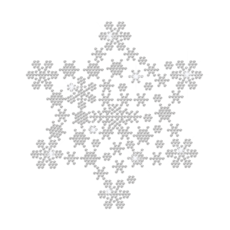 Crystal Christmas Snowflakes Iron-on Rhinestone Transfer