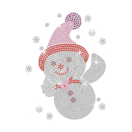 Sparkling Cute Snowman Iron on Rhinestone Transfer