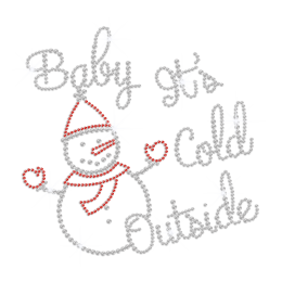 Baby It\'s Cold Outside Iron on Rhinestone Transfer Motif
