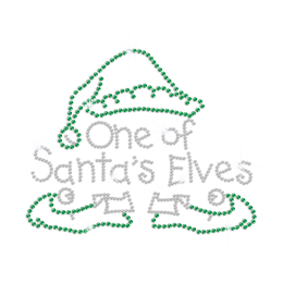 One of Santa's Elves Iron on Rhinestud Transfer Decal