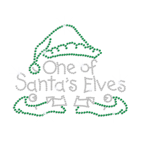 One of Santa's Elves Iron on Rhinestud Transfer Decal