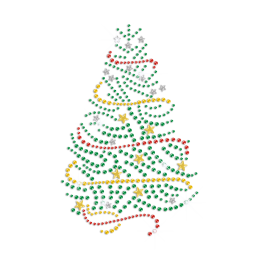 Bling Christmas Tree Iron on Rhinestone Transfer Motif