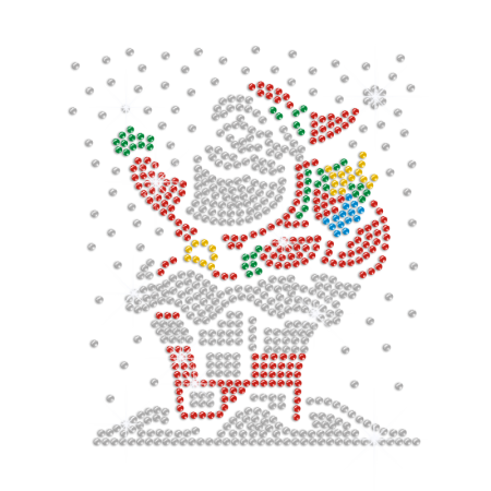 Sparkling Santa Claus Iron on Rhinestud Transfer Motif