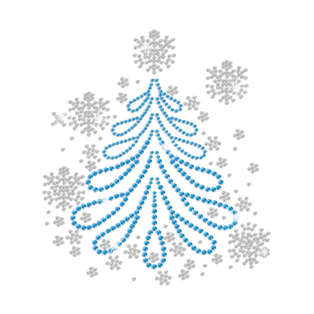 Bling Christmas Snowflake Iron on Rhinestud Transfer Motif
