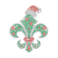 Christmas Fleur De Lis Iron on Rhinestone Transfer Decal