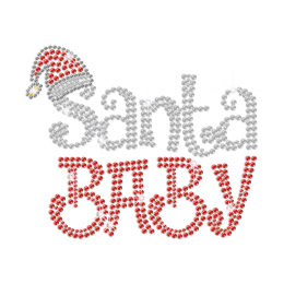 Bling Santa Baby Iron on Rhinestone Transfer Motif