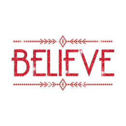 Glittering Believe Iron on Rhinestone Transfer Decal