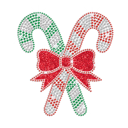 Christmas Candy Iron on Glitter Rhinestone Transfer Motif