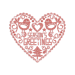 Season\'s Greetings Iron on Rhinestud Transfer Motif