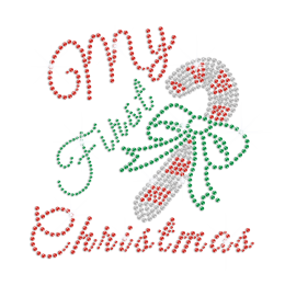 My First Bling Christmas Iron on Rhinestone Transfer Decal