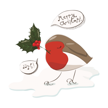 Cute Merry Christmas Bird Printable PU Decal