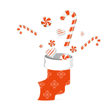 Custom Christmas Sock Printed Design with Candy