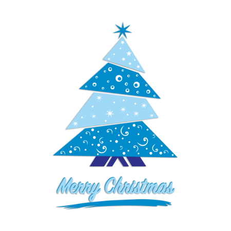 Custom Printed Blue Christmas Tree Transfer