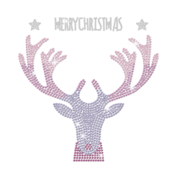 Custom Cool Christmas Reindeer Rhinestone Transfer Design