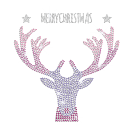 Custom Cool Christmas Reindeer Rhinestone Transfer Design