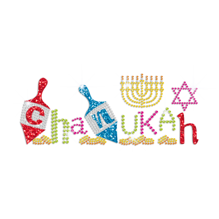 Bling Glitter Hanukkah Celebration Rhinestone Design