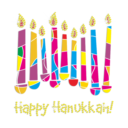 Custom Chanukah Candle Rhinestone Transfer