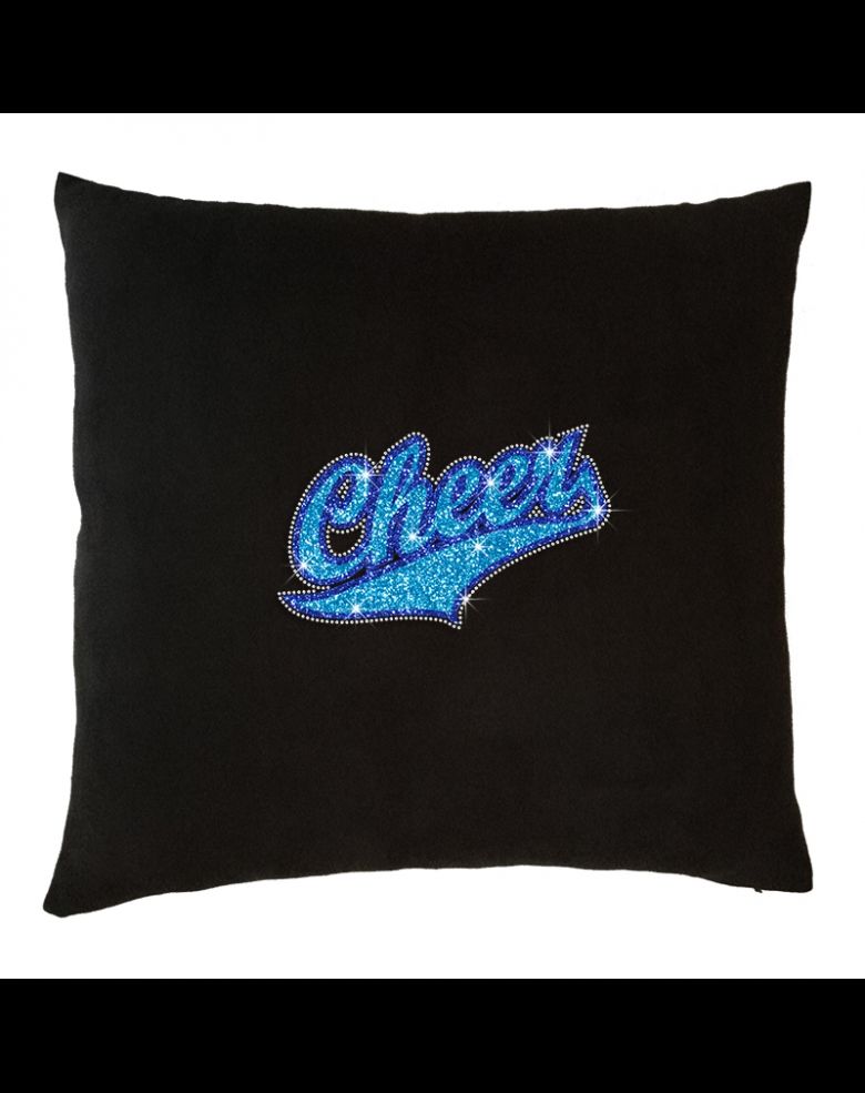 Glittering Blue Cheer Rhinestone Home Decorative Throw Pillow