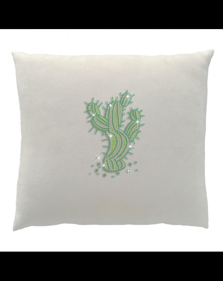18'' x 18'' Bling Green Cactus Decorative Couch Throw Pillow