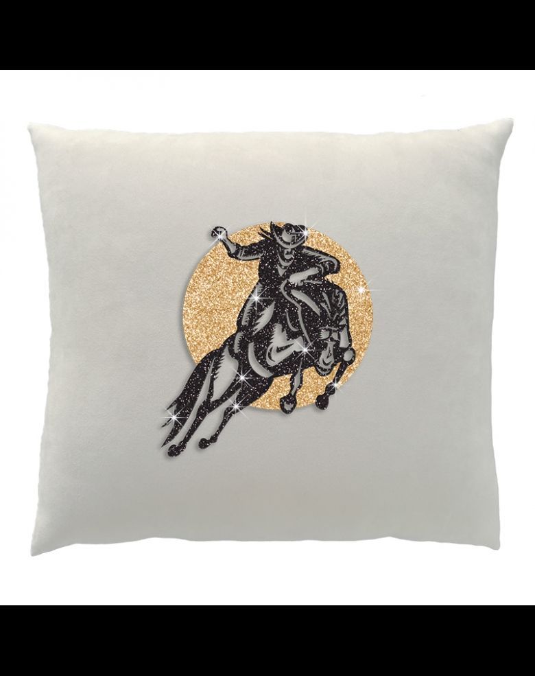 18'' x 18'' Glittering Cowboy Decorative Couch Throw Pillow
