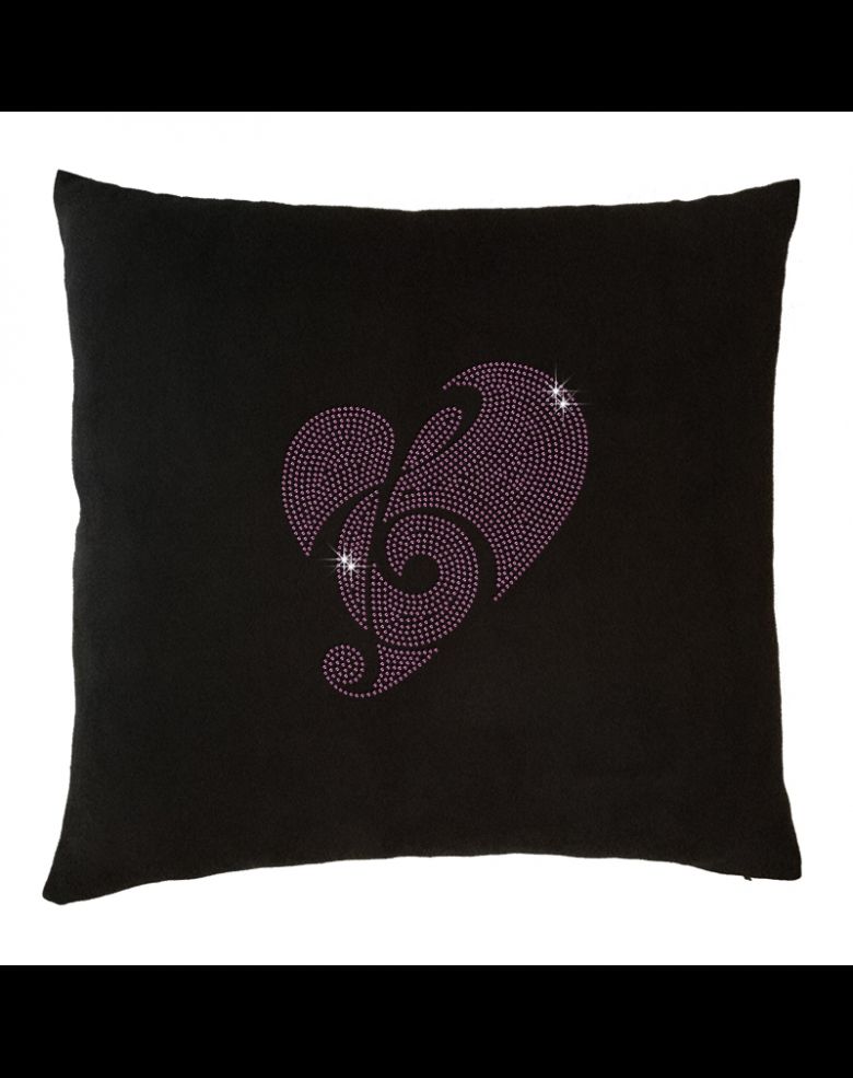 Love Music Rhinestone Throw Pillow for Couch Bed Or Sofa