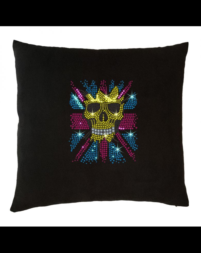 Cheap Cool Skull Rhinestone Suede Throw Pillow for Sofa And Bed