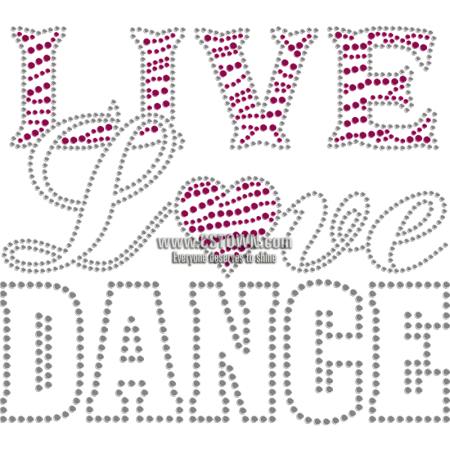 Live Love Dance Life Attitude Nailhead Transfer