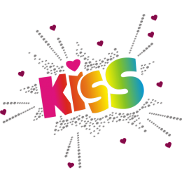 Kiss Motif Printable Glitter Heat Transfer