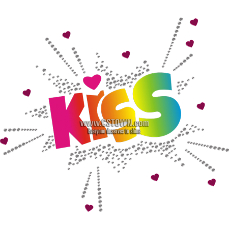 Kiss Motif Printable Glitter Heat Transfer