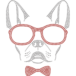 Gentleman-like Bulldog Rhinestone Transfer