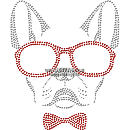 Gentleman-like Bulldog Rhinestone Transfer