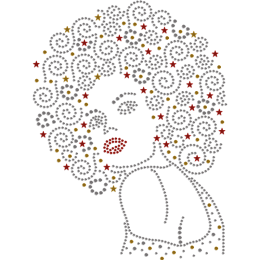 Gorgeous Afro Girl Nailhead Transfer