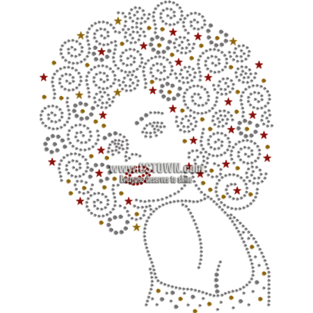 Gorgeous Afro Girl Nailhead Transfer