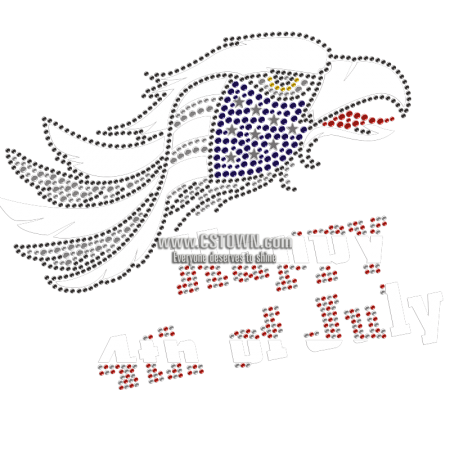 Eagle Motif Happy 4th Of July Heat Press Transfer