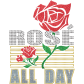 Rose All Day Glitter Plus Rhinestone Bling Transfer