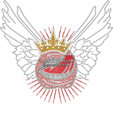 Punk Style Big Mouth With Wings Rhinestone Transfer