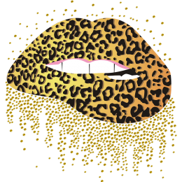 Leopard Printed Lips Heat Transfer