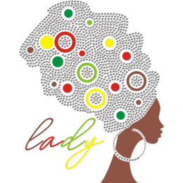 Afro Lady In Rhinestone Heat Press Transfer