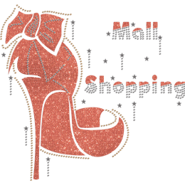 Shopping Mail Fashion Queen High Heel Motif Heat Transfer