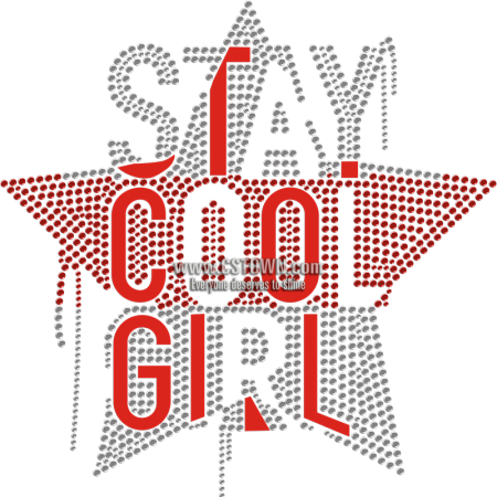 Stay Cool Girl Star Rhinestone Transfer