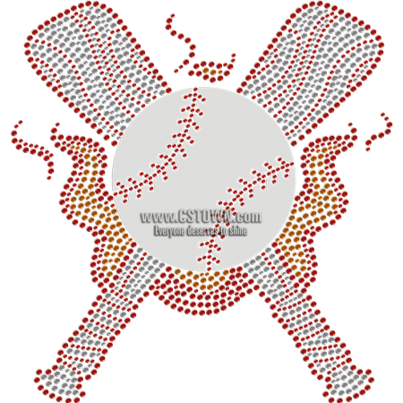 Heated Baseball Theme Rhinestone Transfer